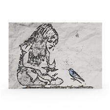 Banksy Girl With Bird Stencil Canvas Print Colorfull Framed Picture Wall Hanging