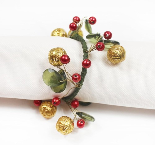 Mia christmas napkin rings - napkin,