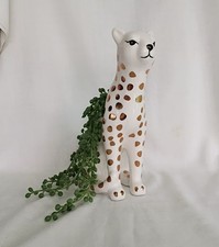 white & gold ceramic tall