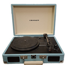 Crosley Cruiser Deluxe Bluetooth Vinyl Record Player Baby Blue No Power Cable
