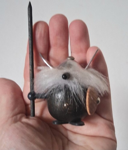 Small vintage wooden viking - small,