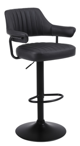 Black plush bar stool - plush,