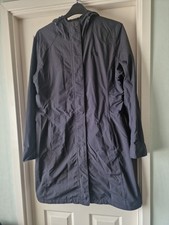 TATONKA LADIES KNEE LENGTH RAINCOAT DARK GREY  SIZE 12/14/44