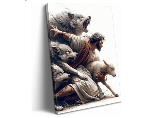 Jesus and lamb canvas wall - wall, art