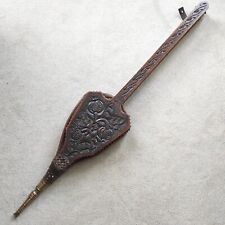 Arts & Crafts Style Large Bellows Wood and Leather