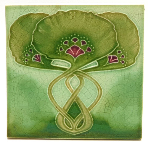 Antique fireplace tile moulded - fireplace,