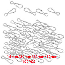 100pcs Mini Stainless Steel Spring Clip Lanyard Snap Hooks Lobster Claw Clasps