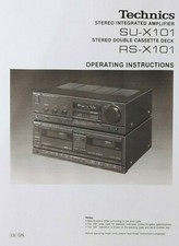 Technics SU-X101 - RS-X101 Midi System - Operating Instructions - USER MANUAL 
