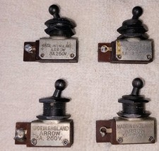 Vintage Arrow 3A 250v  toggle switch x4