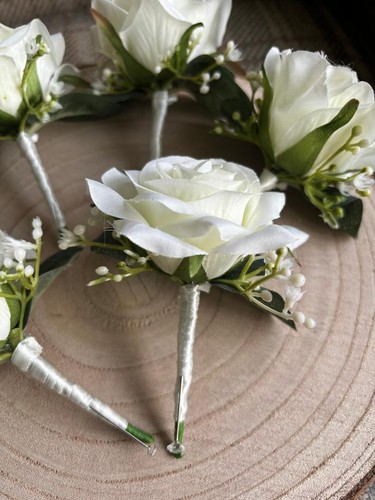 Luxury ivory white silk rose - ivory,