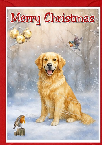 Golden retriever dog christmas - golden,