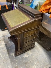 Vintage Bureau Desk With Side Drawers And Top Compartment