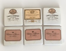 Set 6 French Wine Label Glazed