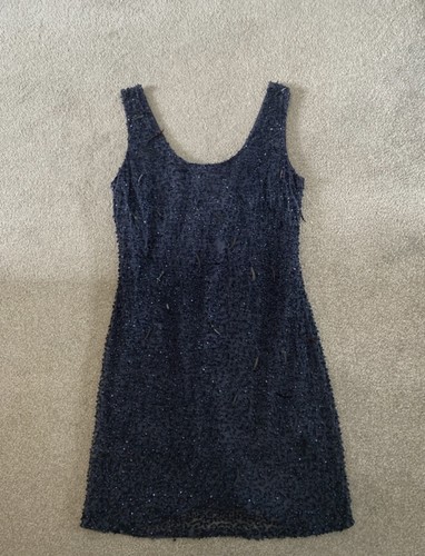 Metallic navy dress vintage - metallic,