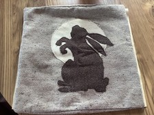 Vintage Handmade Moon Gazing Hare Design Wool Cushion Cover 40cm x 40cm