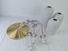 M&S Home Sloane Cluster Ceiling Light Ceramic & Gold Metal Base Pat Tested NW F2