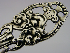 LARGE BEAUTIFUL DAVID ANDERSEN NORWEGIAN SOLID SILVER SERVING SPOON c1900 NORWAY