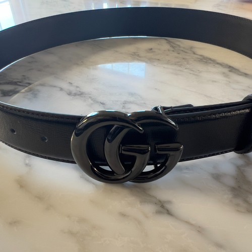 Gucci black buckle belt - gg,