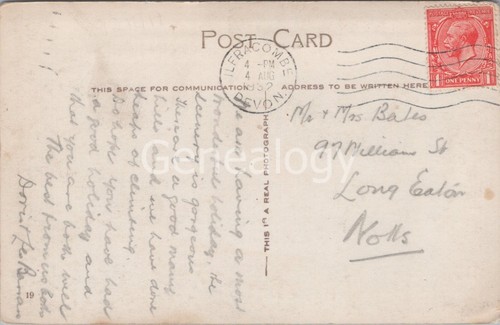 Genealogy postcard bates - genealogy, bates,