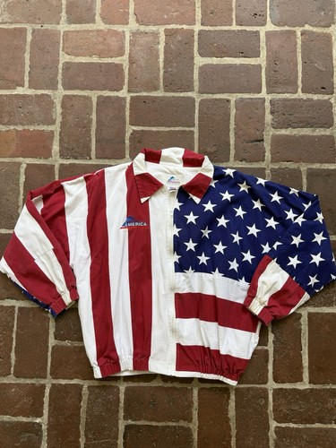 Vintage american flag jacket - vintage, l