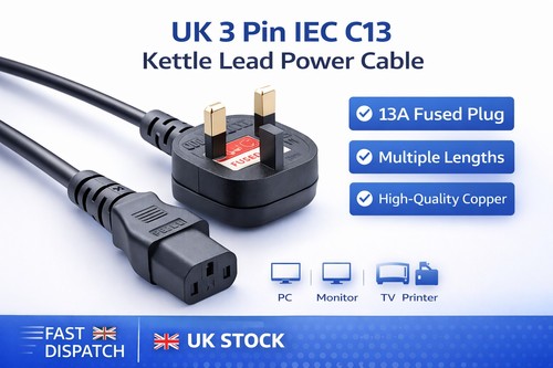 Pin iec c13 kettle lead - 3,