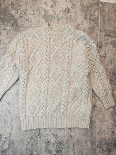 Vintage cream cable knit aran - cream,