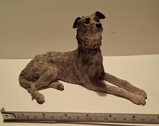 Grey Lurcher Lying Down Resin
