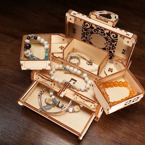 Wooden jewelry box puzzle - wooden,