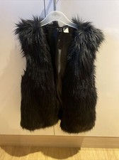 H&M Black Fur Gilet Size 14 