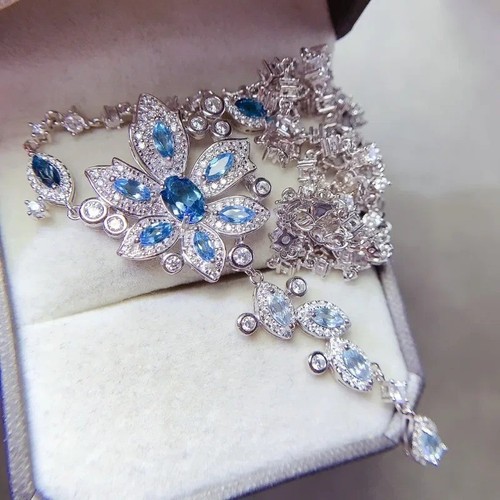 Natural blue topaz pendant - topaz,