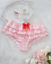 Women pink silky feel satin