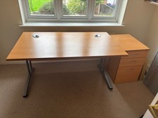 Complete home office furniture-large desk, 3 cabinets, 2 Bisley 15 tray cabinets