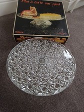 LUXHEM Footed Cake Tray Veropa Plat A Tarte Sur Pied good cond Original Box