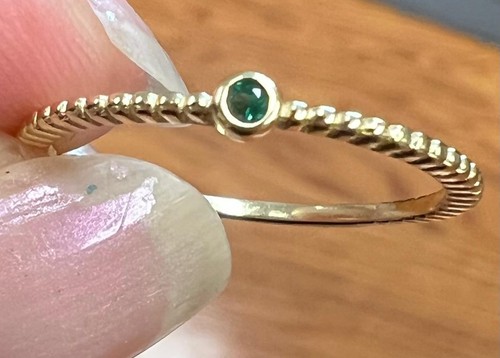 Real emerald minimalist ring - real,