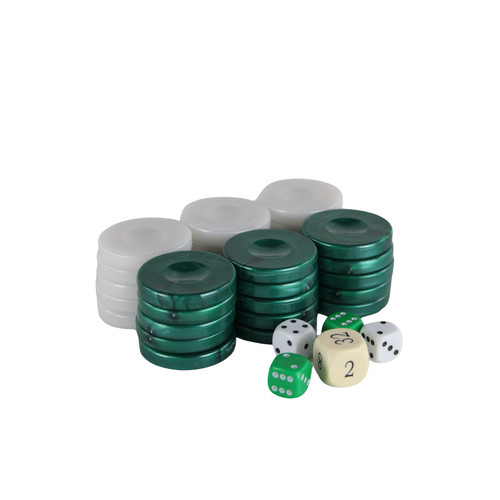 Acrylic green pearl backgammon - pearl,