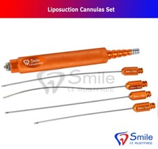 Set of 5 Luer Lock Infiltration Cannula - 4 cannulas with Reusable Handle CE New