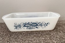 Vintage Glasbake Old Town Blue