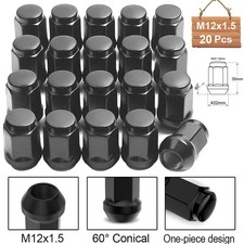 20 X WHEEL NUTS BLACK FOR FORD