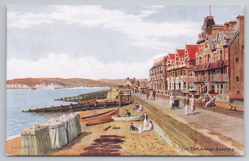 Postcard vintage art seaford - postcard,