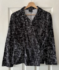 marimekko x mika pirainen jacket 10 black dog print tie front 100% cotton