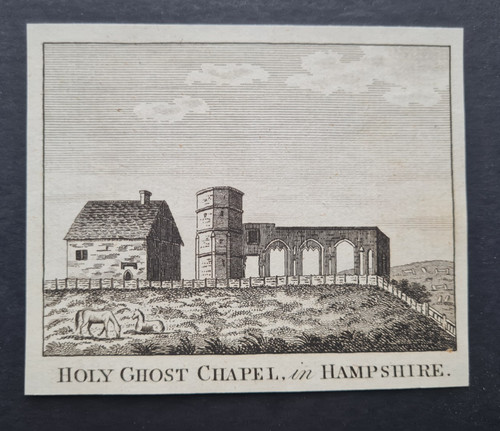 Antique 1786 print chapel - 1786,