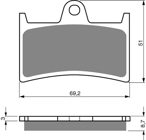 Brake disc pads - front, l/h