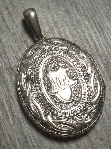 Antique sterling silver locket - antique,