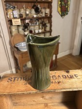 Vintage Dark Green Dartmouth Pottery Shaped Vase - Great!
