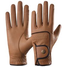 AF Equestrian Horse Riding Gloves LADIES Genuine Real Leather BLACK BROWN Button