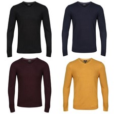 Famous Mens Jumper New V Neck Soft Fine Knit Sweater Warm Knitted Pullover Top