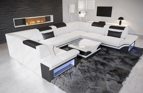 Leather sofa living area