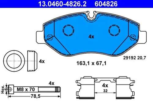 Brake pads 0460 4826 - pads, 13.0460-4826.2