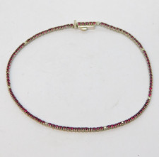 18ct White Gold, Ruby & Diamond Set Tennis Bracelet Vintage c1990