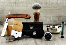 Vintage Style Men's Shaving Set with Synthetic Shave Brush Old Style Barber Kit